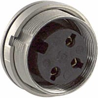 Lumberg Connector circular din female locking receptacle rear mount 3 contact ip68