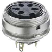 Lumberg Connector, Circular DIN, Female Receptacle, Solder Term, Rear Mount, IP40, Mate SV, WSV