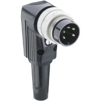 Lumberg IP40 Male Right Angle Circular Connector with Flush Lock Ring 12 Contact