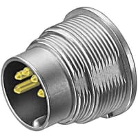 Lumberg Connector, Circular DIN, Male Receptacle, Solder Term, W/Lock Ring, Rear Mount, IP40