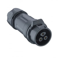 Lumberg Quicklock socket, IP67, size 16, straight, plastic housing and solder terminals