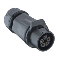 Lumberg Quicklock socket, IP67, size 20, straight, plastic housing and solder terminals