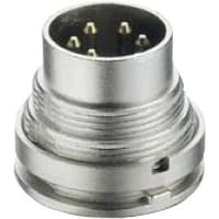 Lumberg Connector Circular DIN Male Receptacle Solder Term W/Lock Ring Rear Mount IP40