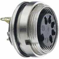 Lumberg connector, circular din, female locking receptacle, rear mount, 5 contact, ip68