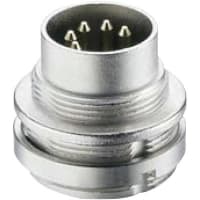 Lumberg connector, circular din, male locking receptacle, rear mount, 5 contact, ip68