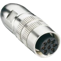 Lumberg 8 Pole Circular Female Connector w/Shielding, IP68 Watertight