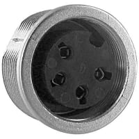 Lumberg 4 Pos Circular Metal Socket, 5 A, 250 VAC, 5 Milliohms, Front Mount, -40 to 85C, IP68