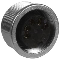 Lumberg 5 Pos Circular Metal Socket, 5 A, 250 VAC, 5 Milliohms, Front Mount, -40 to 85C, IP68