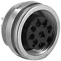 Lumberg 8 Pos Circular Metal Socket, 5 A, 100 VAC, 5 Milliohms, Front Mount, -40 to 85C, IP68