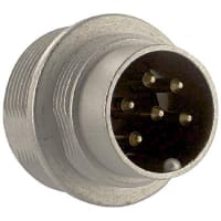 Lumberg Connector, Circular, 6, 0.75, 5 A, 250 VAC, 10^13 Ohms, 2 pF (Approx.), -40 C