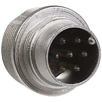 Lumberg Connector, Circular, 7, 0.75, 5 A, 250 VAC, 10^13 Ohms, 2 pF (Approx.), -40 C