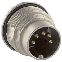 Lumberg Connector, Circular, 5, 0.75, 5 A, 60 VAC, 10^12 Ohms, 3 pF (Approx.), -40 C