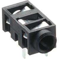 Lumberg Jack chassis socket, 2.5 mm, angular version, for printed circuit boards