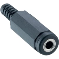 Lumberg Jack socket, 3.5 mm, straight version, with bend protection and solder terminal