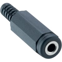 Lumberg Jack socket, 3.5 mm, straight version, with bend protection and solder terminal