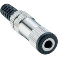 Lumberg Jack socket, 3.5 mm, straight version, with bend protection and solder terminal