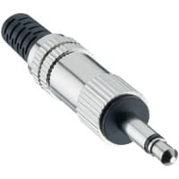 Lumberg Jack plug, 3.5 mm, straight version, with bend protection and solder terminals