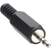 Lumberg Jack plug, 2.5 mm, straight version, with bend protection and solder terminals