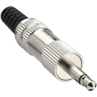 Lumberg Jack plug, 3.5 mm, straight version, with bend protection and solder terminals