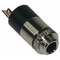 Lumberg Conn AV RCA (Stereo) Jack 3cnts 3.5mm PanelMnt Straight Insulated Solder Black