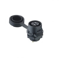 Lumberg Quicklock chassis socket, IP67, size 12, straight plastic housing, cap (IP65)