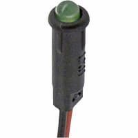 Lumex Panel Mount Indicator Green LED 0.17" Threaded 2.1 VDC Leads SSI Series