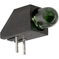 Lumex Indicator, LED PCB Thru-Hole Bulb T-1 3/4 Green Green Round Angl 30deg Single