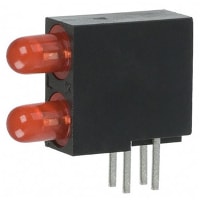 Lumex Indicator, LED PCB Thru-Hole Bulb T-3 mm Red Red Diffused Round Angl 60deg 2 High