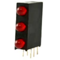 Lumex Indicator, LED PCB Thru-Hole Bulb T-3 mm Red Red Diffused Round Angl 80deg 3 High