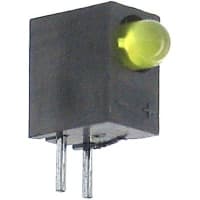 Lumex Indicator, LED PCB Thru-Hole Bulb T-3 mm Yellow Yellow Diffused Domed Angl 60deg