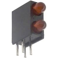 Lumex Indicator, LED PCB Thru-Hole Bulb T-3 mm Red Red Diffused Round Angl 80deg 2 High