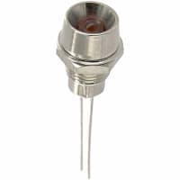 Lumex Indicator Red 300 mcd 0.394 in. 1.8 V 30 mA Panel Axial Lead Chrome