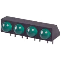 Lumex Indicator, LED PCB Thru-Hole Bulb 5 mm Green Green Diffused Round Angl 60deg