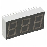 Lumex Display, 7-Segment, 3900 ucd (Typ.) @ 10 mA, 635 nm (Typ.), 0.56 in., -40 C