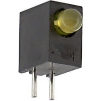 Lumex Indicator, LED PCB Thru-Hole Bulb T-3 mm Yellow Yellow Diffused Round Angl 80deg