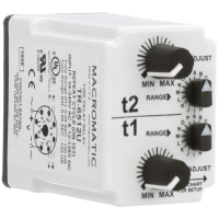 Macromatic Time Delay Relay, Plug-in, Cycle (On 1st), 24-240VAC/12-125VDC, 0.05S-100H