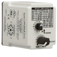 Macromatic Time Delay Relay, Plug-in, Off Delay, 24-240VAC/12-125VDC, 0.05S-100H