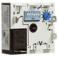 Macromatic Time Delay Relay, E-Mech, Multi-Funct, 24-240VAC & 12-25VDC, .1sec-100 min, cube