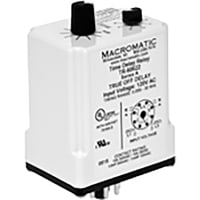 Macromatic Time Delay Relay, Off-Delay, 120V AC/DC, 50ms-30 Min, DPDT, 10A, 8 Pin Octal