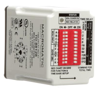 Macromatic Time Delay Relay, Multi-function, Digital Set, 24VAC/DC, 70170-D, TD-8 Series