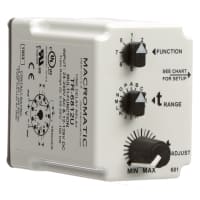 Macromatic Time Delay Relay, Plug-in, Multi-Function (8), 24-240VAC/12-125VDC, 0.05S-100H