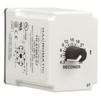 Macromatic TIME DELAY RELAY; OFF DELAY; 0.3 - 30 SEC; 120 VAC/DC; 10A SPDT