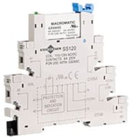 Macromatic Relay, DIN, 6mm, 120V AC/DC, 6A, 250VAC/30VDC 1 Form C Contact, GS Series