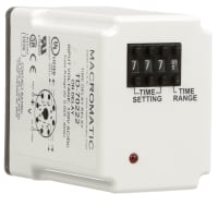 Macromatic Relay, 10 A, 0.1 to 10 sec., On Delay, 0.1 sec., -28 C, 65 C, TD-7 Series