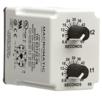 Macromatic RELAY, E-Mech, Time Delay, Repeat Cycle, 120 VAC/DC 10A DPDT, .6-60SEC