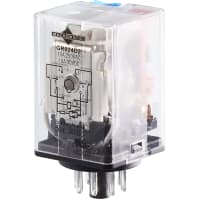 Macromatic Relay, General Purpose, Octal Terminals, LED, 24VDC, 10A, 2 Pole