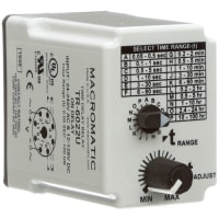 Macromatic Time Delay Relay, Plug-in, On Delay, 24-240VAC/12-125VDC, 0.05S-100H