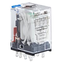 Macromatic Relay, General Purpose, LED, Blade Terminals, 12A, 24VDC, 4 Pole, GB Series