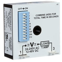 Macromatic Time Delay Relay, On Delay, 0.1 sec  102.3 sec, 24-240VAC & 12-48VDC, 1A N.O