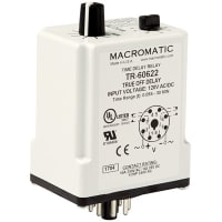 Macromatic Time Delay Relay, True Off Delay, 240V AC, 50ms-30 Min, DPDT, 10A, 8 Pin Octal